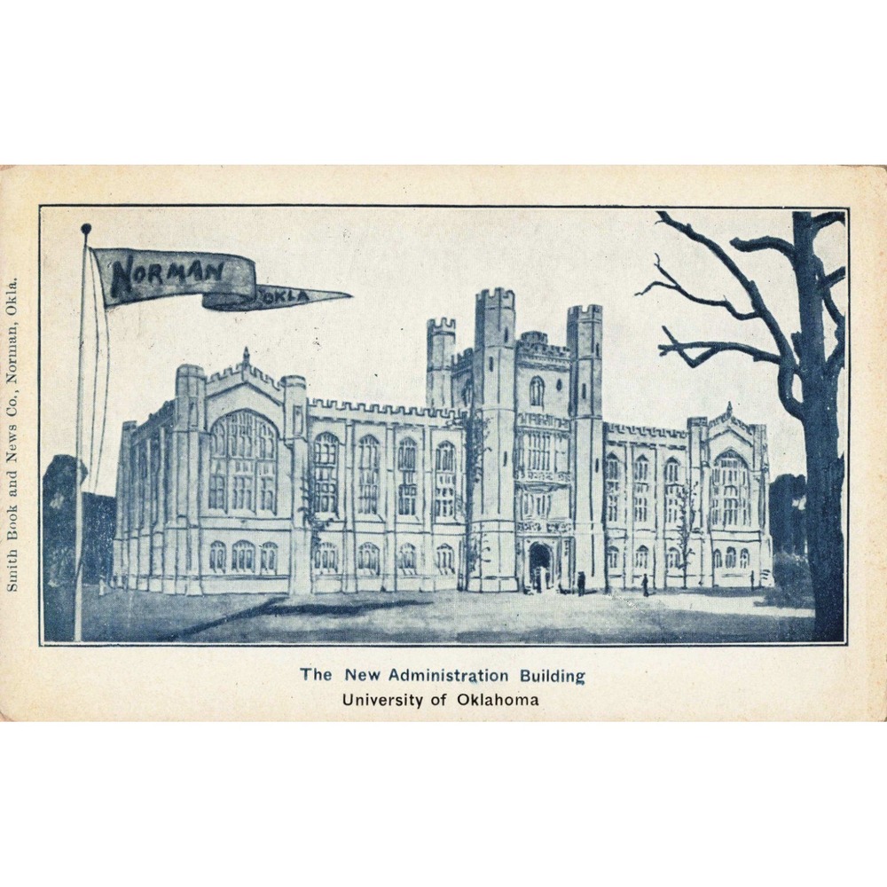 Norman Oklahoma OK University of Oklahoma New Administration Building Postcard